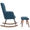 Vidaxl Rocking Armchair with Footrest, Blue, Upholstered In Velvet
