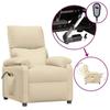 Exclusive House - Cream Fabric Electric Massage Armchair
