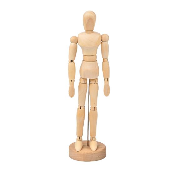 Wooden Manikin, Flexible Body Joints Human Figure Puppet Ornament, Poseable Articulated Hand Model for Sketching Drawing Painting Supplies