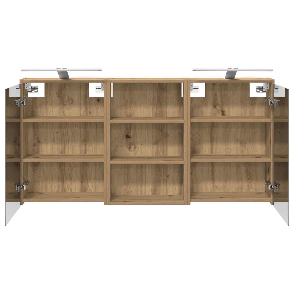 Bathroom Cabinet Set 3 Pcs 126 X 16 X 62.5 Cm Engineered Wood