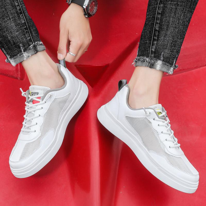 Men White Mesh Tennis Sneakers Summer Sports Skateboarding Shoes Students School Running Shoes Plus Size