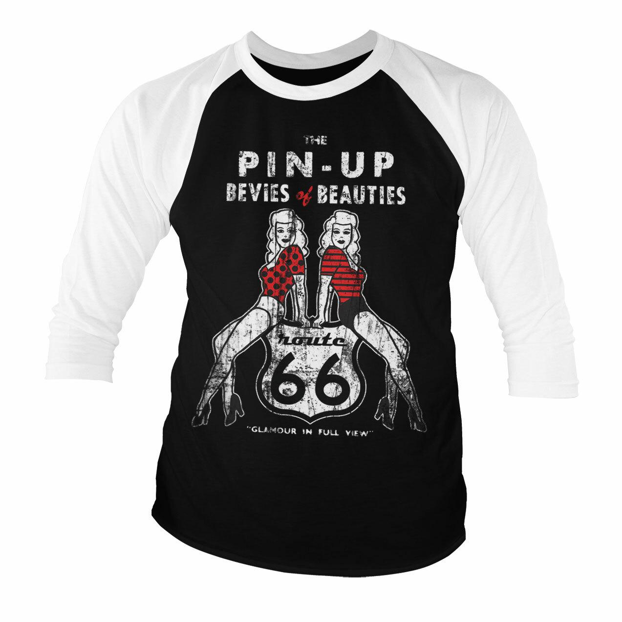 T-Shirt À Manches 34 Pin-Ups Route 66 Officiellement Licencié Tailles S-XXL XL