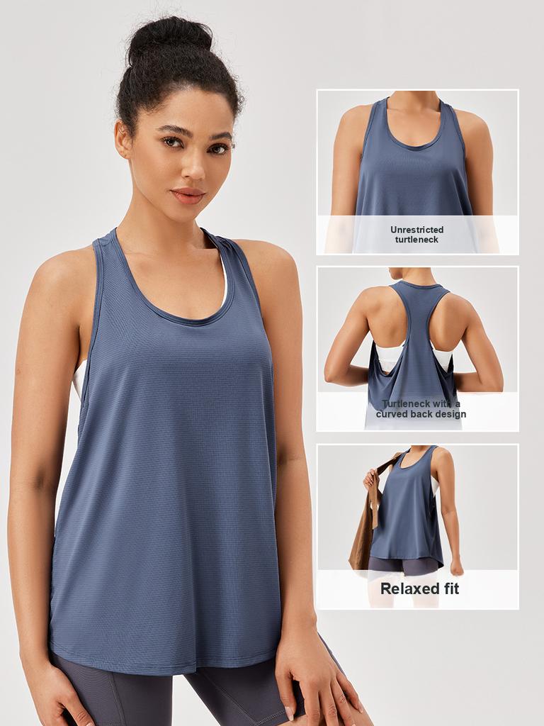 Women's Loose Tank Top Yoga Sets Breathable Quick Dry Sleeveless Workout Running Top