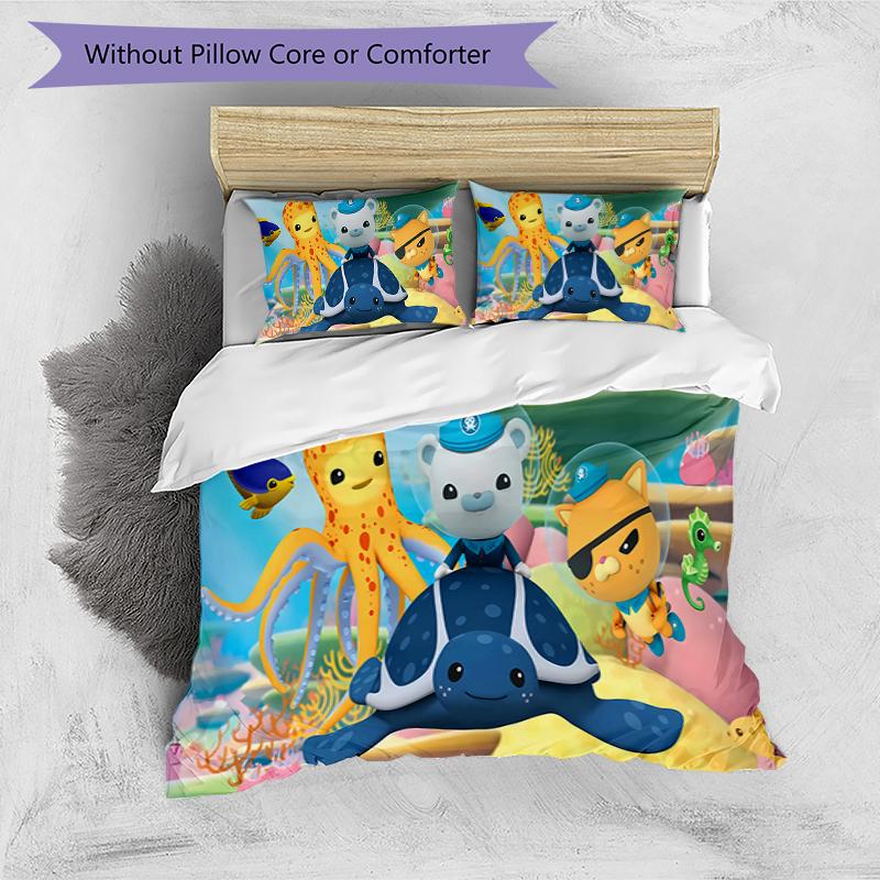 3pcs The Octonauts1 pattern bedding set duvet cover set includes duvet cover &pillowcases, perfect all season bedroom decoration & gift