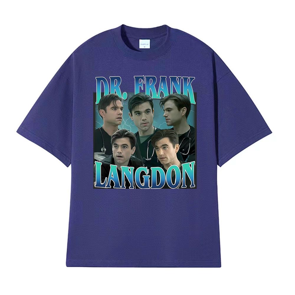 Dr Frank Langdon Lustige Grafik T-Shirts Unisex Damen Vintage Klassisches Kurzarm-T-Shirt Sommer Übergroß Komfort O-Ausschnitt T-Shirts