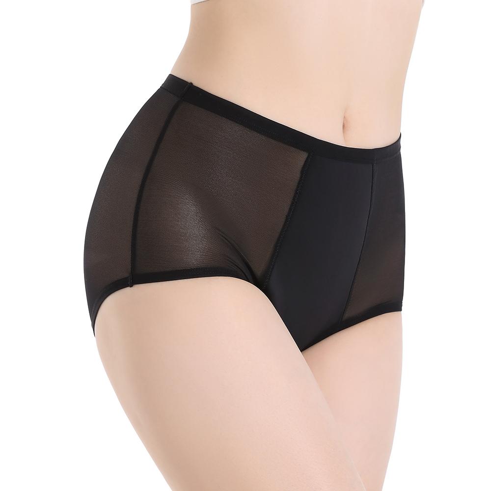 Shanhao See Through Mesh Leakproof Underwear 4 Layer Absorbenr Menstrual Panties  Heavy Flows Period Panties