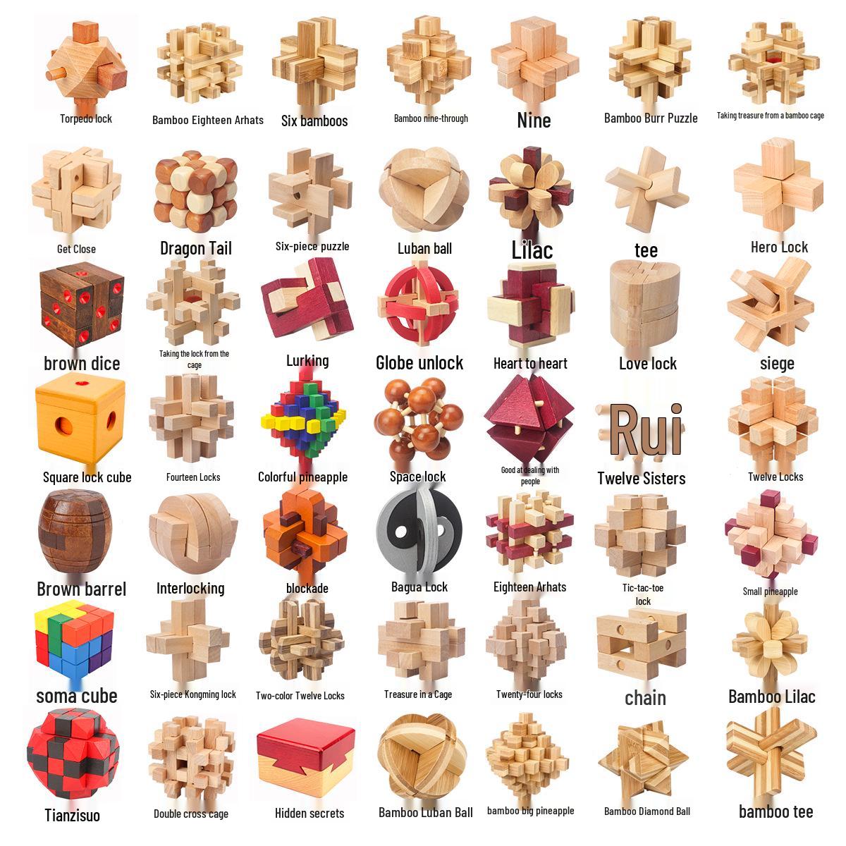 

Kongming & Luban Wooden Lock Set: Children s Educational Decompression Toys