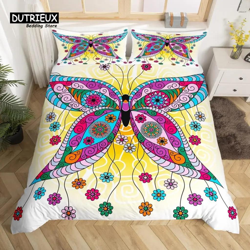 Bohemian Mandala Duvet Cover Set 3pcs Soft Comfortable Breathable Bedding For Bedroom Decor