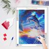 Frame Diamond Painting Dolphin Full Round Cross Stitch Embroidery Animal Diamond Mosaic Home Decor 30x40cm