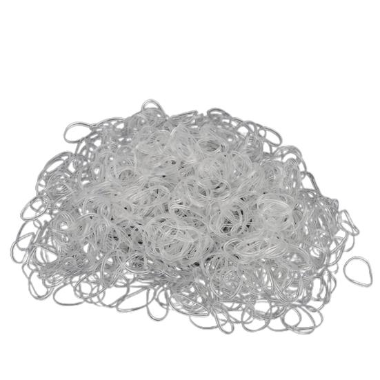 500Pcs Clear White Ponytail Holders Elastic Rubber Band Hair Ties Ropes Rings