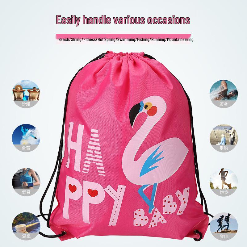 Cartoon Drawstring Sports Backpack - Canvas Football Fitness Bag