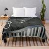 Klavierdruck Flanell Überwurfdecke für Musikliebhaber Bett Sofa Couch Reise Dekoration King Queen Full Size Leicht Warm Weich