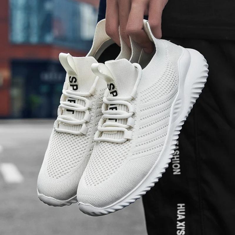 High Quality Fashion White Shoes for Men 2026 Mesh Breathable Comfortable Sports Shoes Soft Sole Light Casual Shoe Couple Shoes