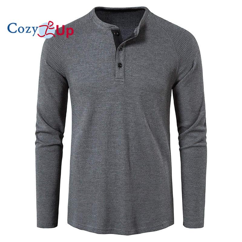 Cozy Up T-Shirts für Herren, BeefyT Henley-Shirts für Herren, Langarmshirts für Herren