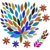 100 Pieces Petal Mosaic Tiles, Mixed Color Mosaic Glass Pieces, Hand-Cut Stained Glass Flower Leaves Tiles for Crafts Colorful Stained Glass Pieces