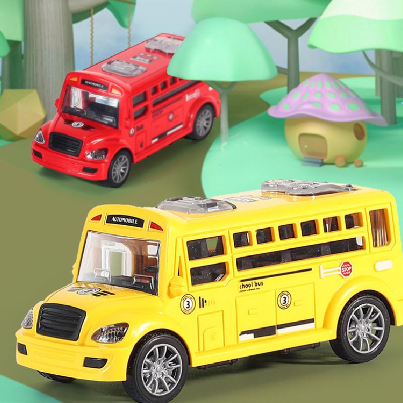 Bus Model School Toy Inertia Pull Back Mini Racing Car Children Educational Gift