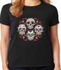 Halloween T-shirt Women Dia De Los Muertos Day Of Dead Sugar Skull Ladies Tee
