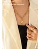 Gold Plated Titanium Steel Double Layer Irregular Pendant Necklace - European & American Hip Hop Style Clavicle Chain