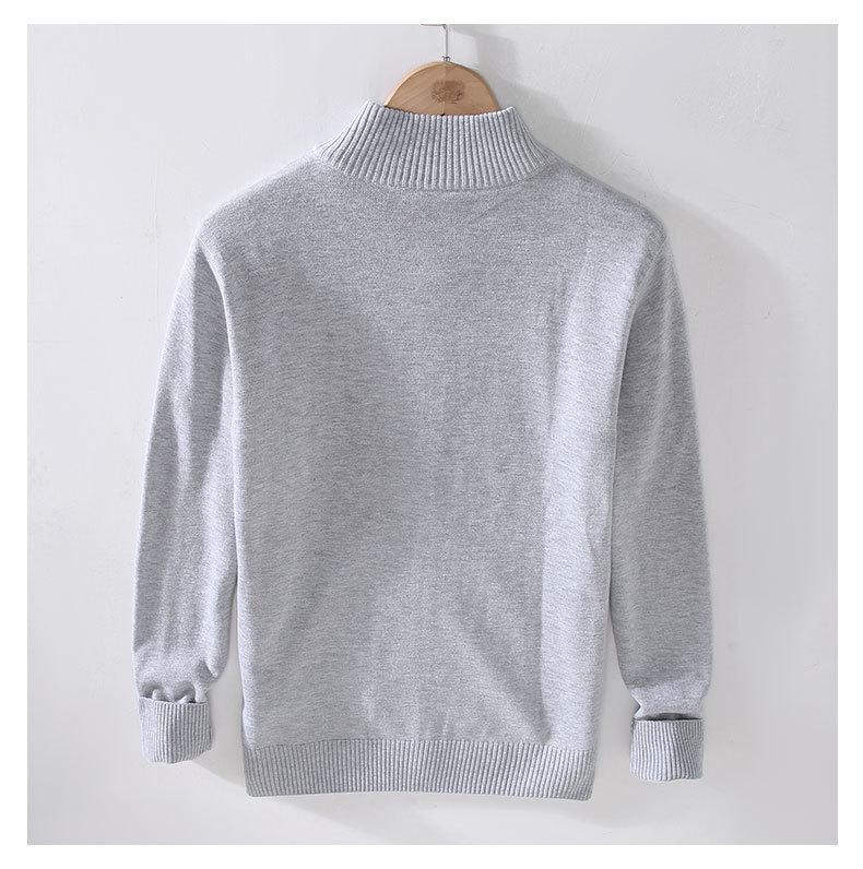 Men's Business Casual Slim Fit Zipper Cardigan Sweater - Solid Color Knitwear Top