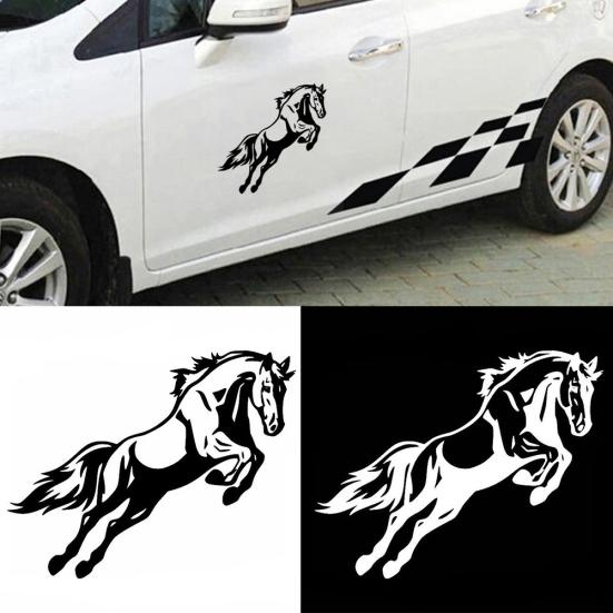 Jumping Horse Printed Self-adhesive Car Sticker Truck Body DIY Reflective Decal