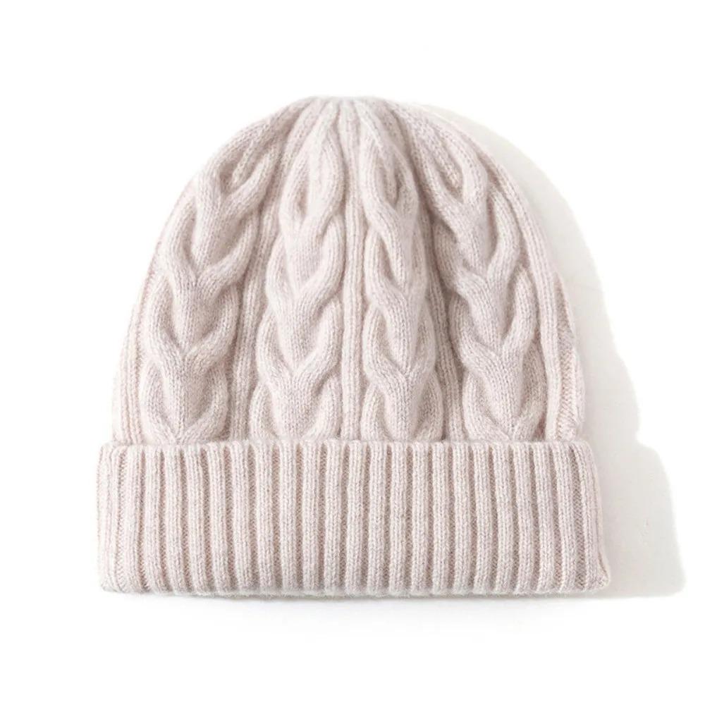 New Thickened Knitted Cap Solid Color Elasticity Beanie Soft Slouchy Bonnet Women Men