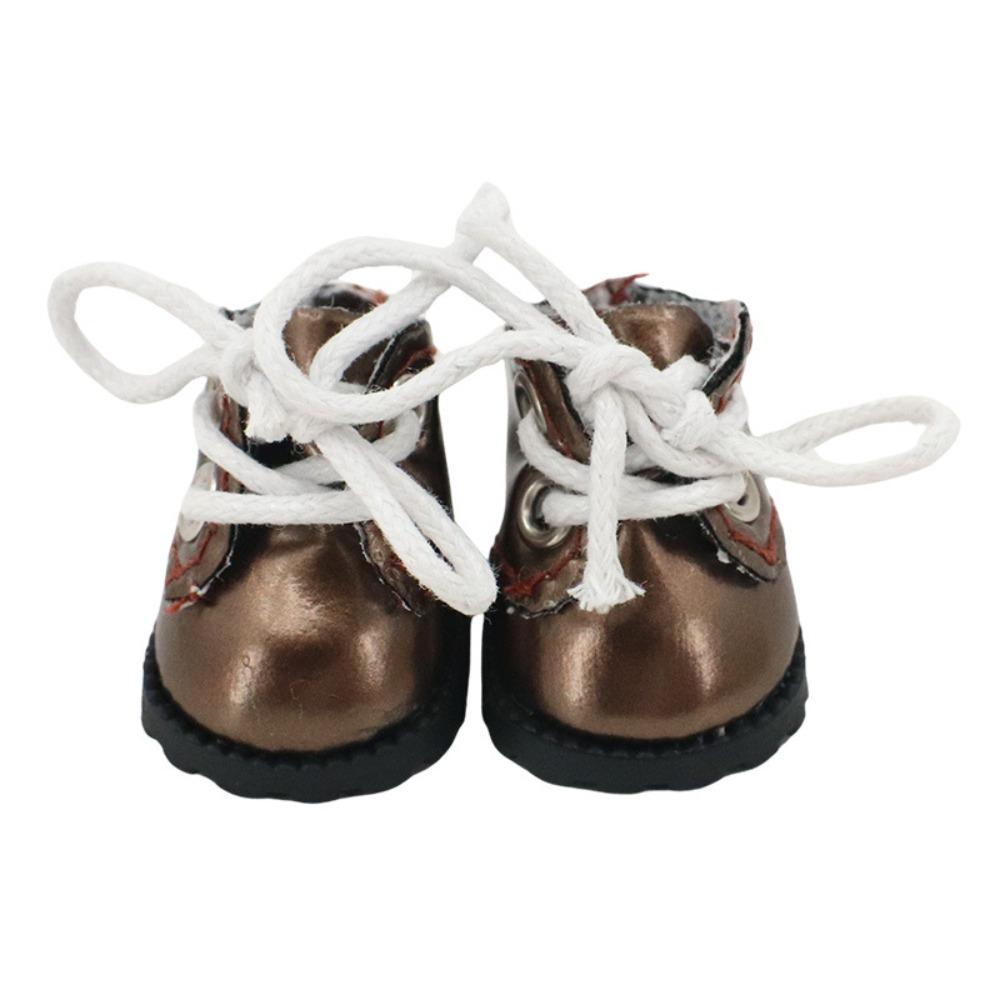 New 3.4CM Size Doll Leather Shoes Cute Design Leather Material Doll Clothes 17cm Size Miniature Shoes For Doll Shoes Doll Toys