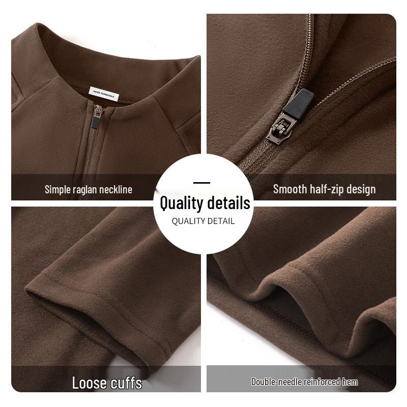 MARK FAIRWHALE Men's Thermal Mock Neck Long Sleeve T-Shirt