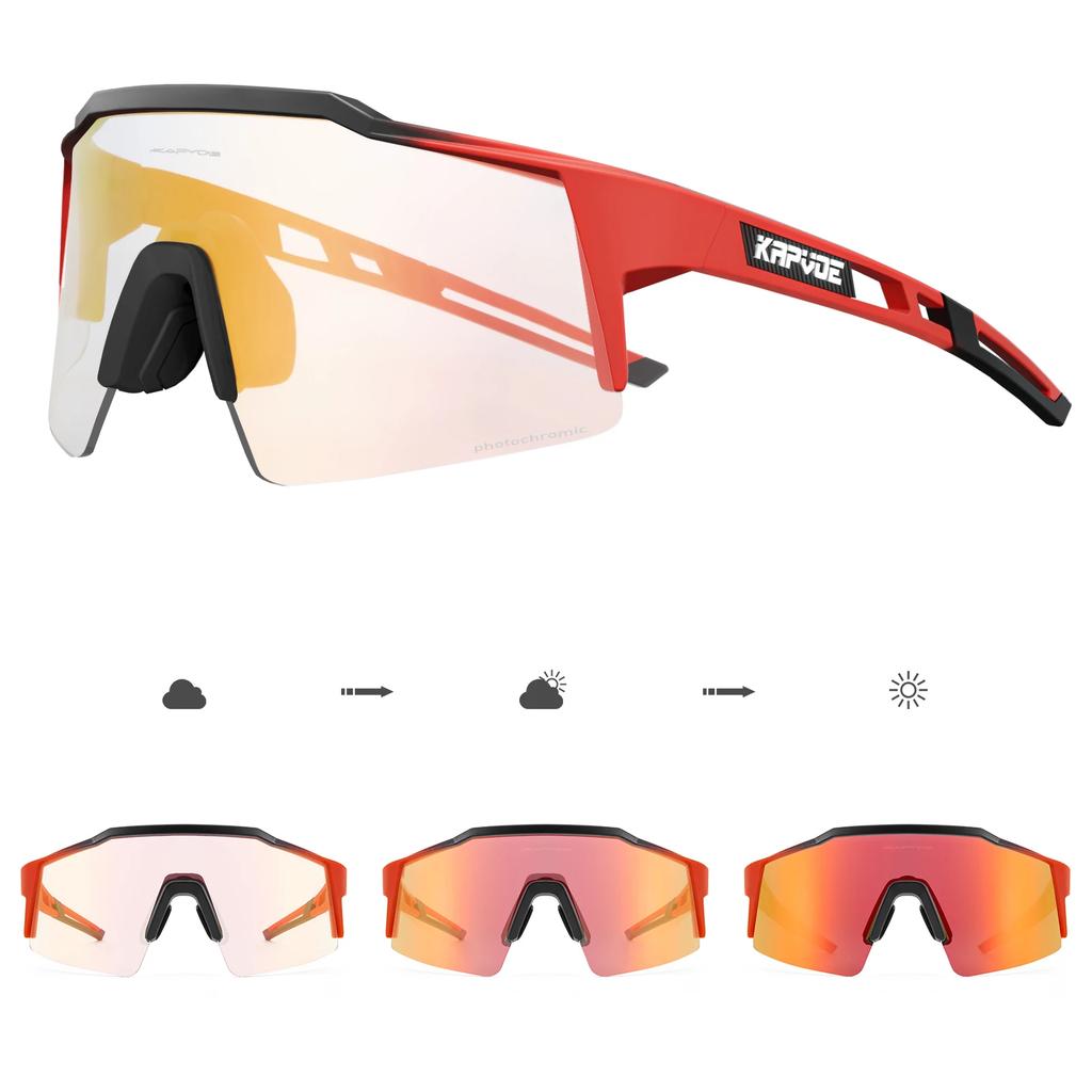 Cycling Sunglasses Red Pochromatic UV400 Protection Outdoor Bike Eyewear MTB Sports Cycling Glasses Bicycle Goggles