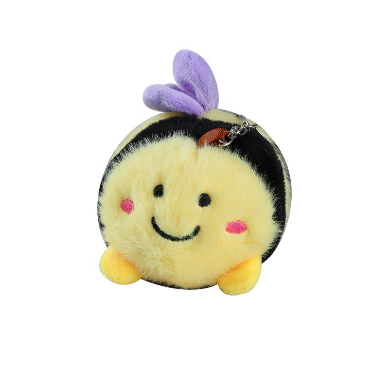Cute Plush Bee Cartoon Doll Keychain Pendant For Backpack Ornament And Kids Gift