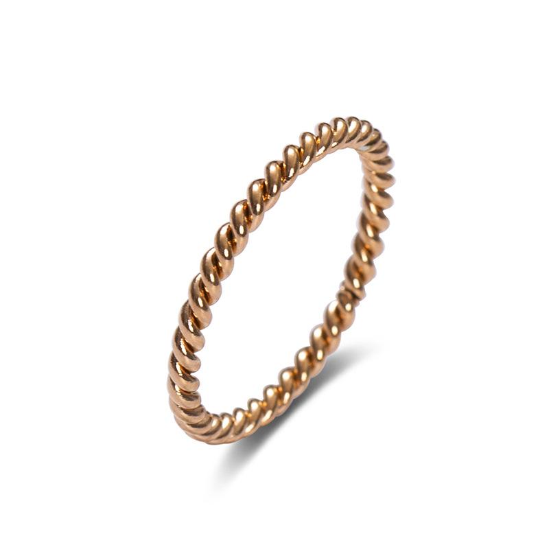 

Titanium Steel Braided Twist Tail Ring For Women Fashion Simple Elegant Jewelry Gift No. 9