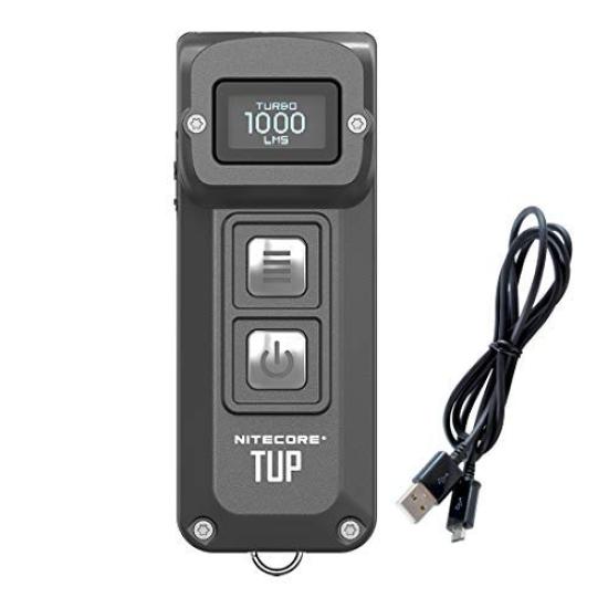 Nitecore Tup Gray 1000 Lumen Rechargeable Keychain EDC Flashlight with LumenTac Charging Cable