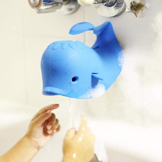 Capa para torneira de banheira de bebê, capa de silicone em forma de baleia para proteger o bebê, capa de banho segura para casa, banheiro