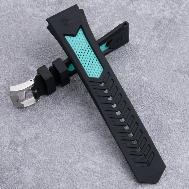22mm Soft Breathable Two-Tone Rubber Universal Watchband For TAG Strap For HEUER MONACO CARRERA Watch Band Bracelet Pin Buckle