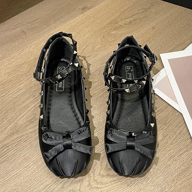 Bow Flats Ballet Shoes Women Sandals Summer Marie Janes 2025 Trend Lolita Loafers Shoes Designer New Dress Party Sandalias Mujer