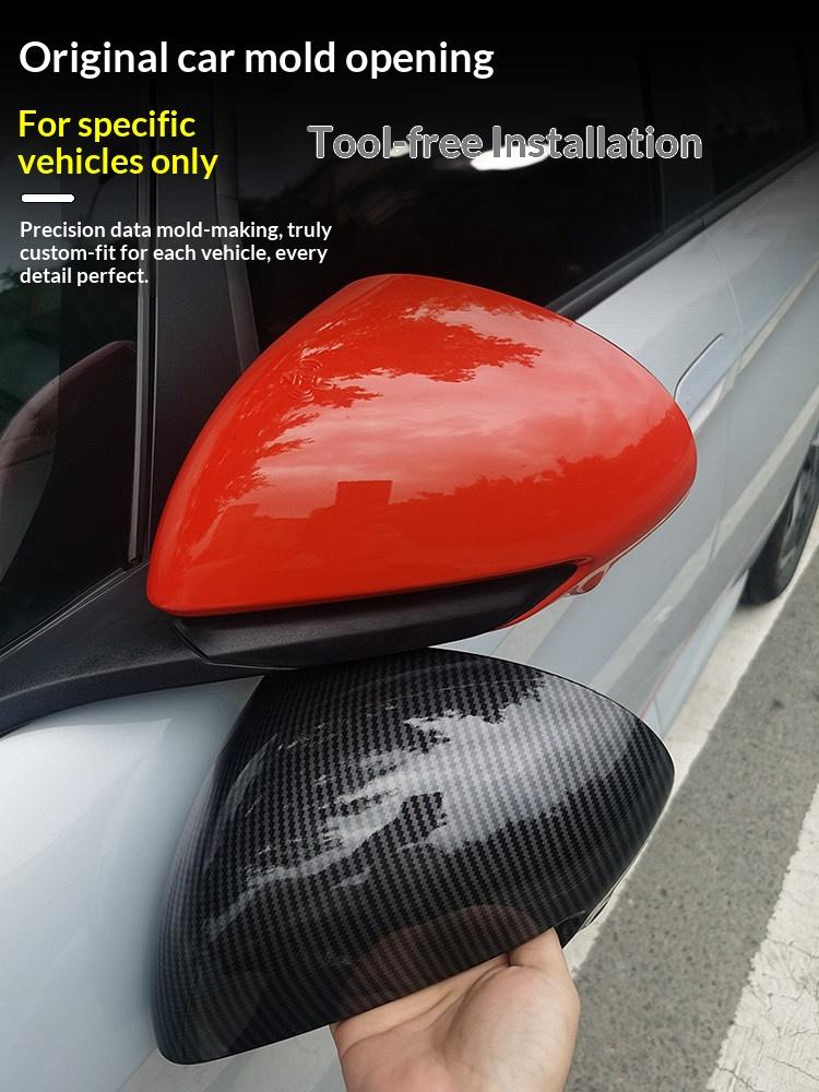 For BYD Dolphin Side Mirror Carbon Fiber Full Cover Rearview Housing Scratch Proof Decorative Protective Cover