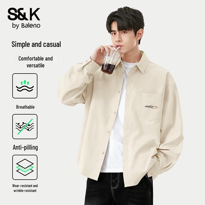 

Baleno S&K Series Men s Letter Print Casual Shirt 3XL