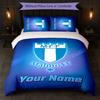 Malmö FF Custom Name Text Bedding Set 1 Duvet Cover+2 Pillowcases Soccer Logo Personalized Gift For Special Occasion Bedroom Decor
