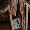 Vintage-Inspired Color Block Triangle Scarf - Ancient Mud