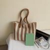 Striped large capacity tote bag women's shoulder bag