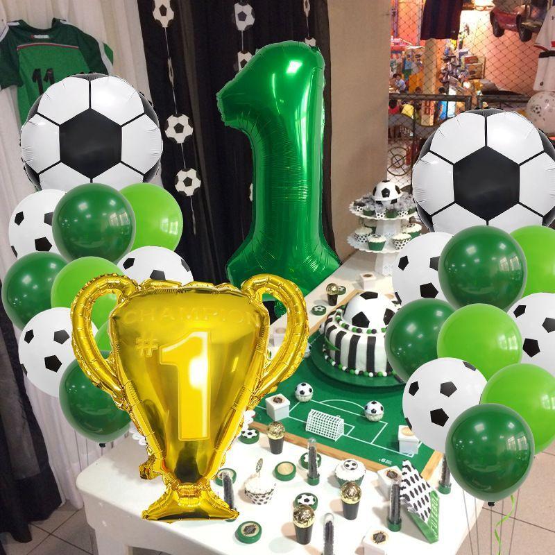 Football Championship Trophy, Balloon Set, Aluminum Film, Children and Boys' Birthday Party, World Cup Birthday Decoration