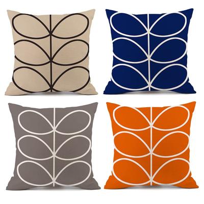 YunJeude Cushion Set of Nordic Cute Leaf Geometric Zipper Interior Home Car Room All Seasons Color Covers, 45x45cm, 4, Style, Pattern, Linen, Pattern,