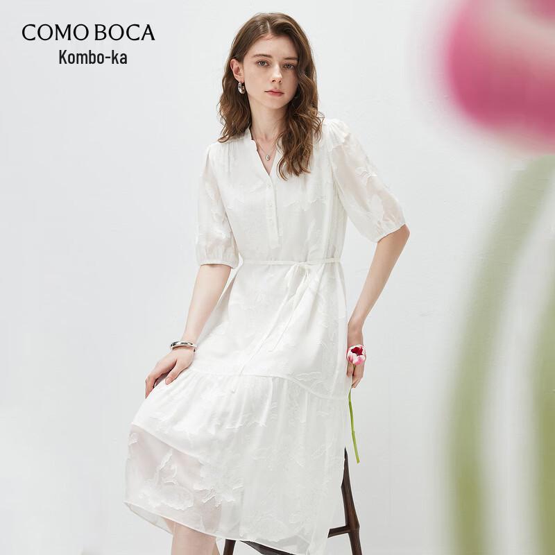 Women s Sheer Floral Silk Blend Midi Dress L белый