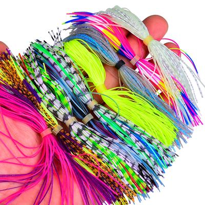 Colorful JIG Silicone Skirt with Beard and Tie Material, Colorful Luya Silicone Silk Thunder Frog Tail Water Grass Silicone Skirt Matching