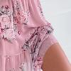 Damenkleid Rüschen Spaghettiträger Patchwork Schulterfrei Kurzarm Damen Trägerkleid für den Strand