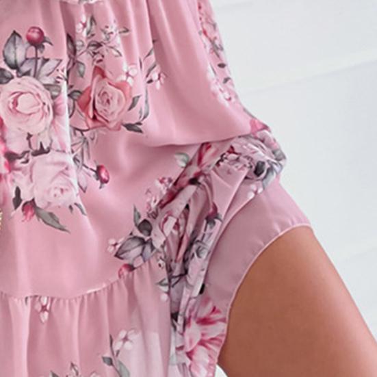 Damenkleid Rüschen Spaghettiträger Patchwork Schulterfrei Kurzarm Damen Trägerkleid für den Strand