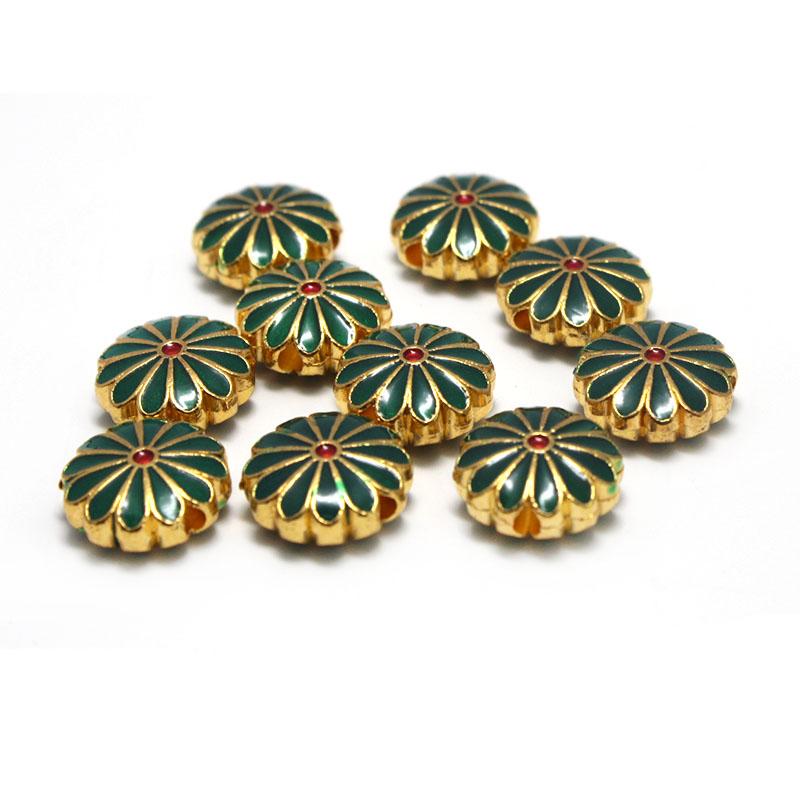 10pcs Copper Metal Drop Oil Flower Spacer Beads Charm for Jewelry Making Beads Accessories fit Earrings Bracelet DIY Accessories
