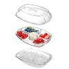 Salad Tray, with Transparent Dust Cover And Ice Trough, Detachable Serveware for Cooling Fruits Seafood Snacks Party