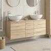 Bathroom Furniture Set 3 pcs Sonoma Oak 129 x 44.5 x 80 cm