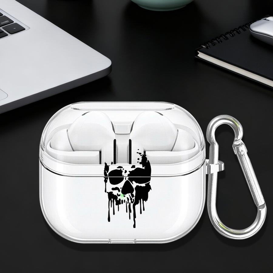 Gothic Skeleton Clear Earphone Cases Cover With Hook Case For Samsung Galaxy Buds 3 FE 2Pro Live 4 Pro 2 3Pro 4Pro
