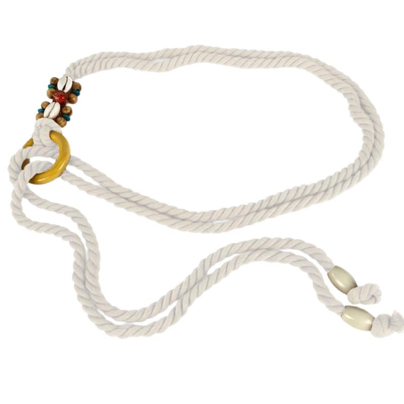 Bohemian Braided Belt Feature Round Clasp Circlet Adjustable Waist Chain for Women Ethnic Style Accessory